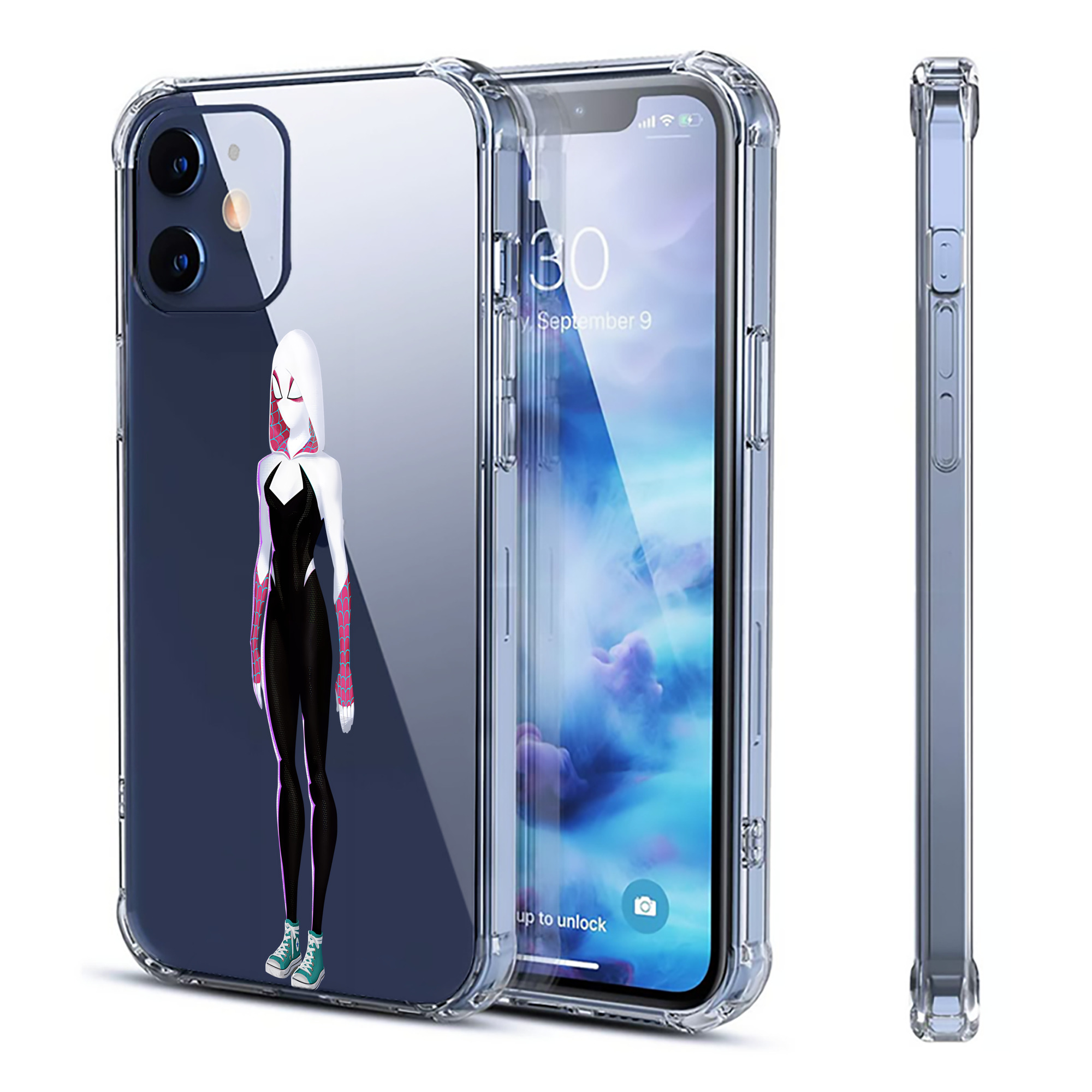 （画像用） Spider Man スパイダーマン 【iPhone 12シリーズ対応】透明スマホケース（クリアソフトケース）